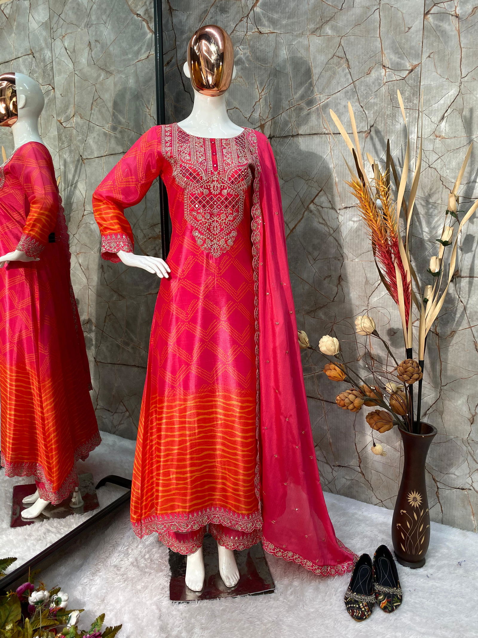 LG 1879 Sequence Mirror Work Kurti With Bottom Dupatta Wholesale Shop In Surat